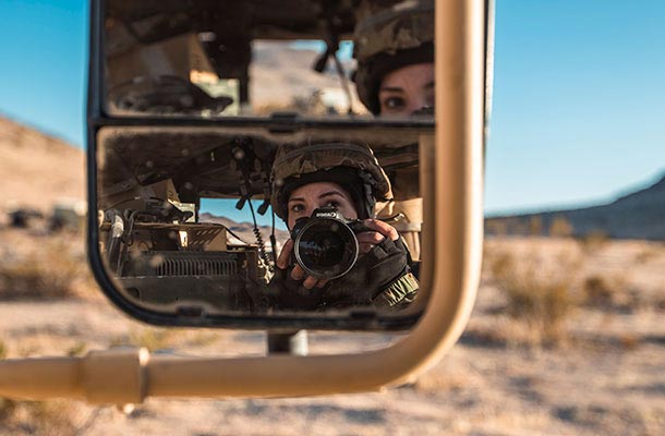 USBA captures the military experience- service member photographing self