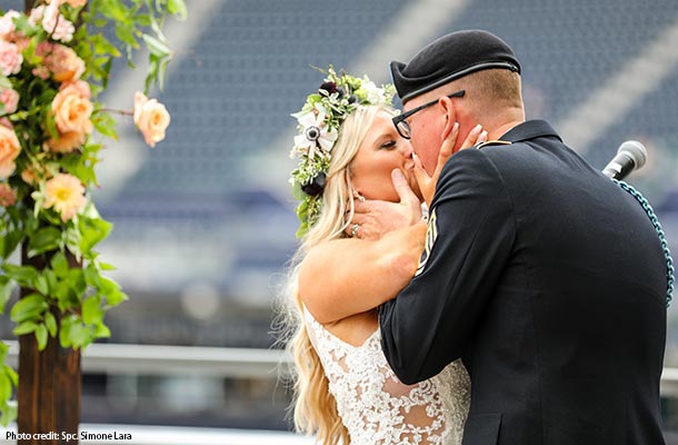 USBA reconizes financial planning for military newlyweds- couple getting married